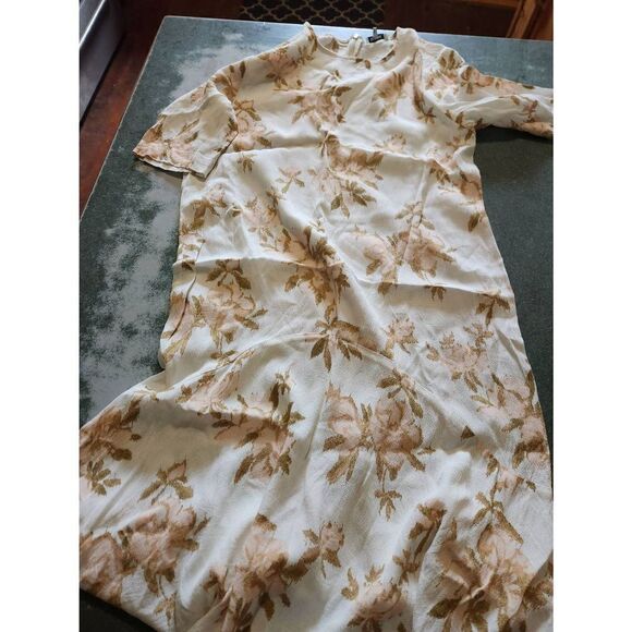 GANNI St. Pierre pink&cream Crepe Dress sz 36 (Small) - Picture 3 of 6